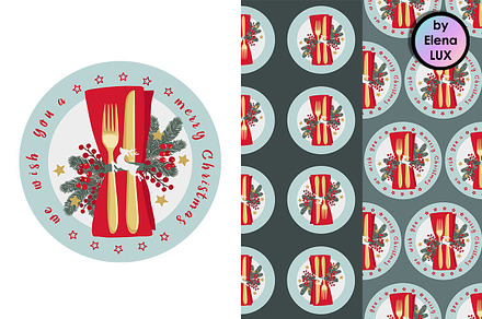 Christmas setting, seamless set