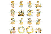 Floral Spring Animals Clipart, Goose, an Animal Illustration by Nicole Branger Art (Thumbnail 6 of 22)