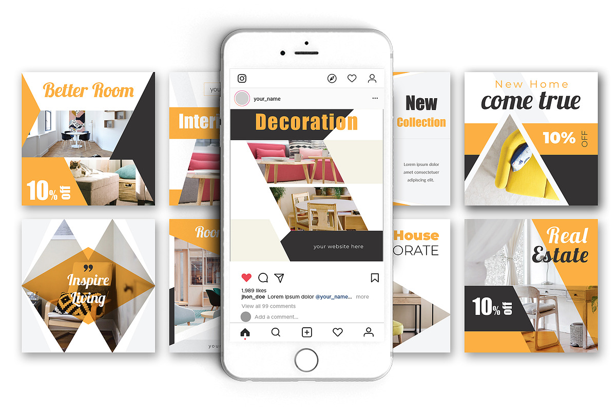INTERIOR SOCIAL MEDIA PACK, a Social Media Template by ZAAS