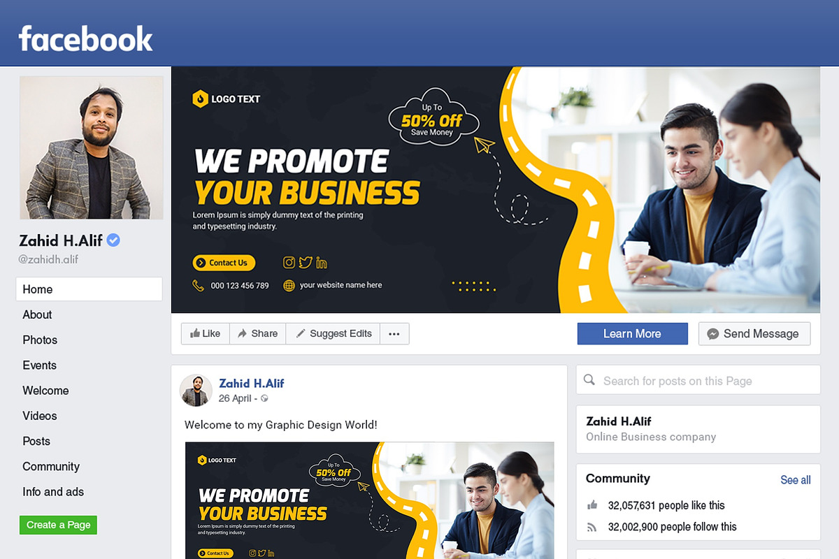 Social Media FB Cover Banner template preview 2