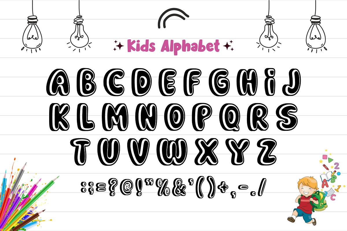Cute Rainbow - Display Font, a Font by KiddoGlyphs Studio (Photo 4 of 5)