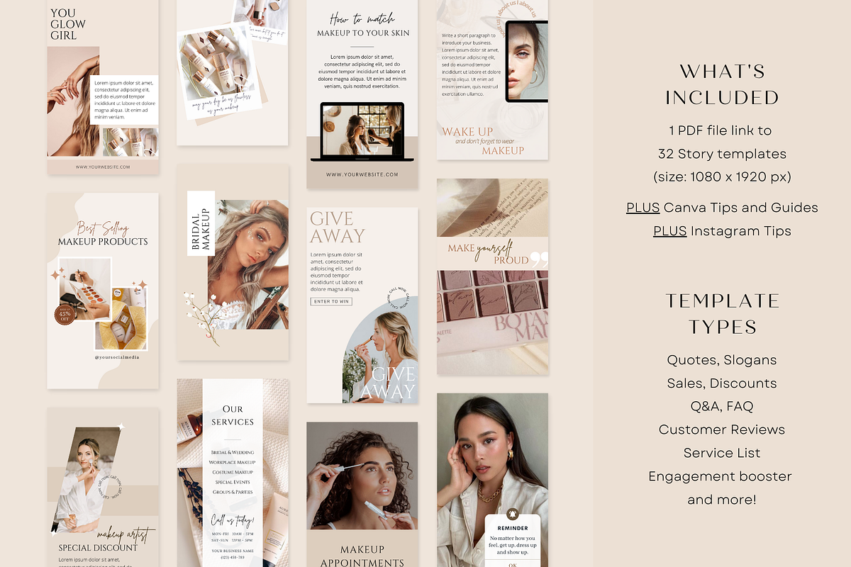 Makeup Artist Instagram Templates, a Social Media Template by ShopRShop