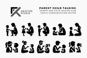Parent Child Talking Icon Vector, an Icon by Akatype Studio (Thumbnail 1 of 3)
