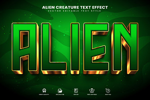 Alien Creature Editable Text Effect