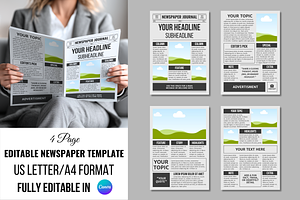 Vintage Newspaper Template, a Magazine Template by ZoloDesignHub