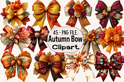 Fall Autumn Bow Clipart Bundle., a Seasonal Illustration by SVGArt (Thumbnail 1 of 5)