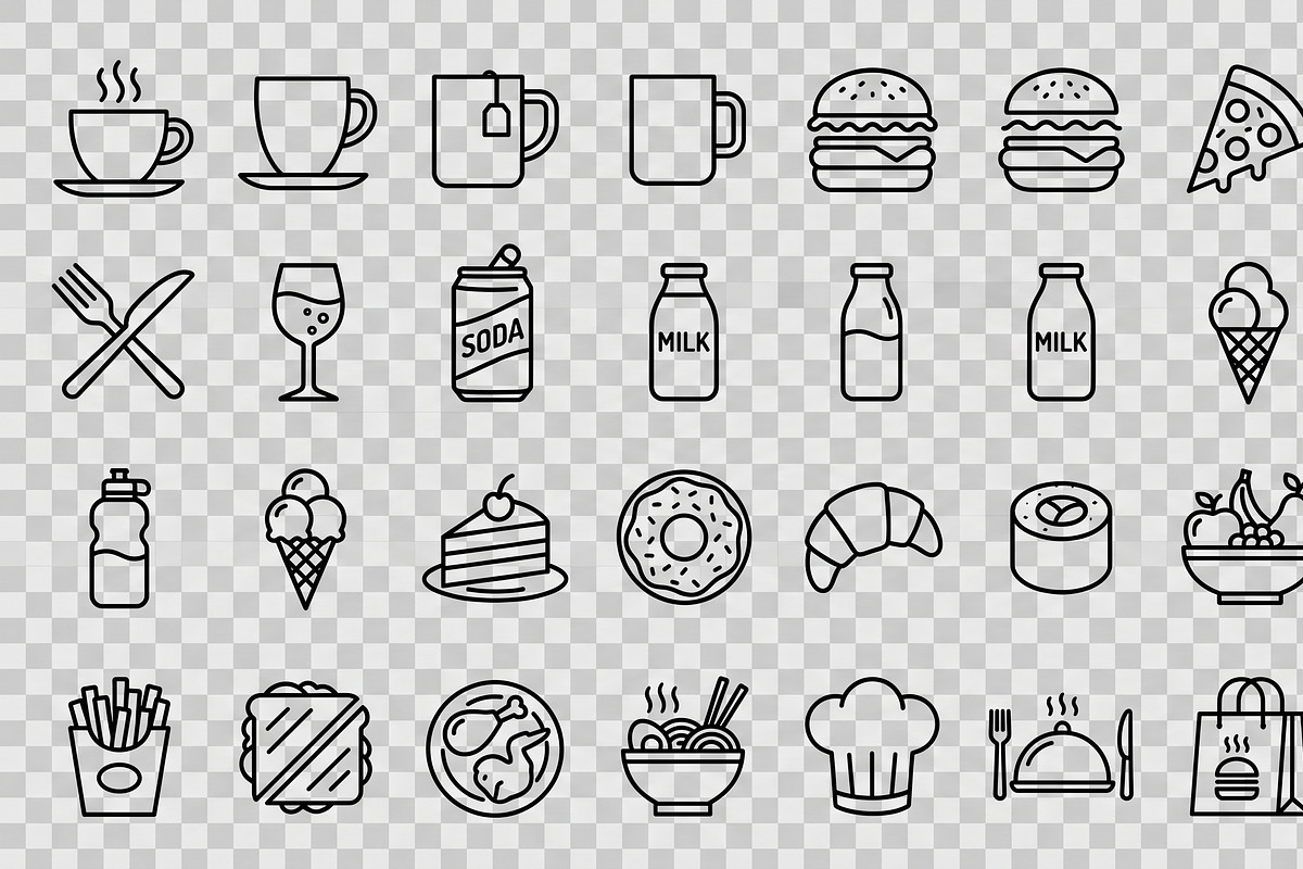 Food Beverage Icon Pack, an Outline Icon by adenpinkstore (Photo 13 of 18)