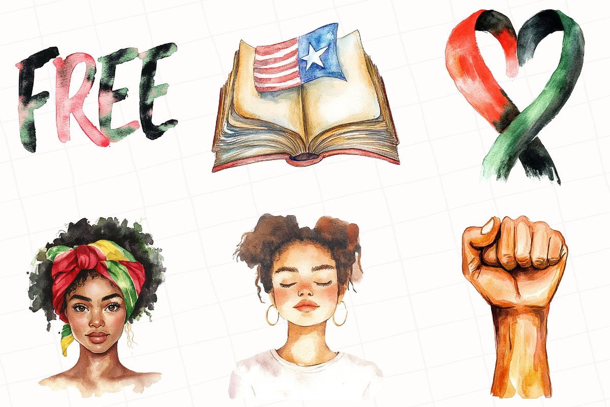 Minimalist Juneteenth Clipart, an Illustration by OK Design (Photo 4 of 5)