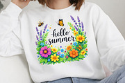 Hello Summer with Flowers PNG, an Illustration by DreamArtGraphic (Thumbnail 4 of 4)