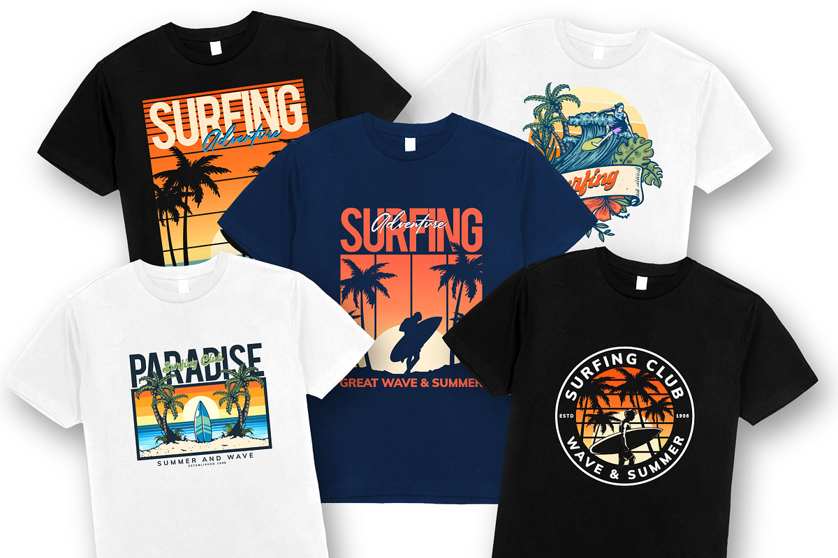 surfing T-Shirt design BUNDEL, an Object Illustration by grindstudio (Photo 2 of 5)