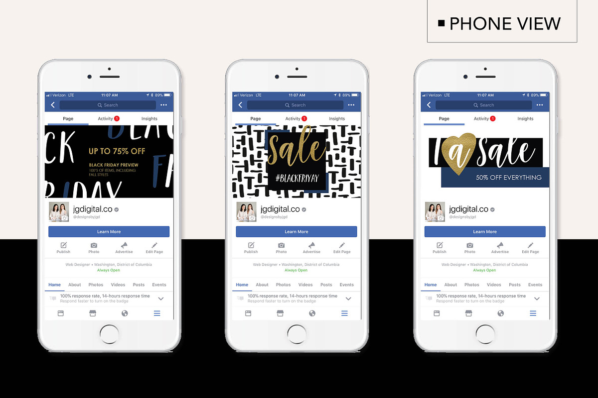 Black Friday + Cyber Monday Bundle, a Social Media Template by jgdigital.co designs (Photo 11 of 11)