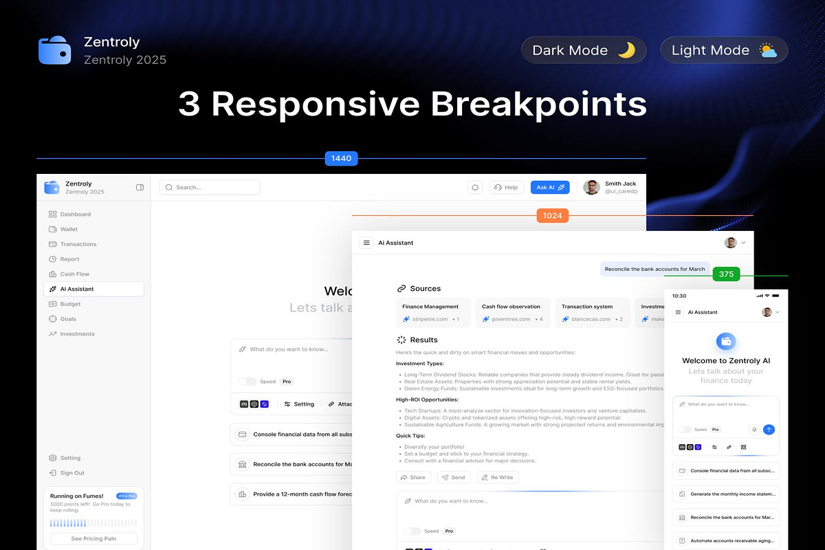 Zentroly Fintech Web &Mobile UIKit, an UI Kit Template by Creative Perspective (Photo 4 of 5)