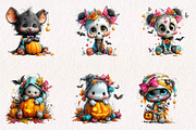 Spooky Cute Halloween Clipart, a Seasonal Illustration by CreationArt (Thumbnail 4 of 7)