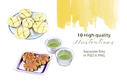 10 Traditional Japanese Dishes Set, a Food Illustration by Miriam Figueras (Thumbnail 3 of 4)