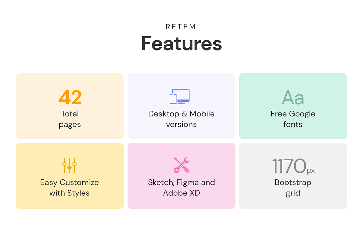 RETEM – Responsive Templates, a Landing Page Template by laaqiq (Photo 2 of 25)