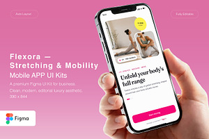 Flexora — Stretching & Mobility App, an UI Kit Template by Pitchlook.Studio