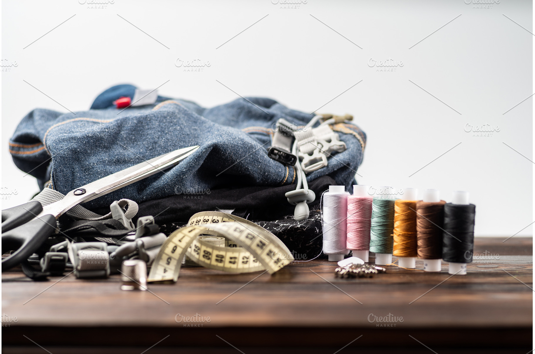 Several different spools of thread, an Industrial Photo by Stockphoto by vzwer