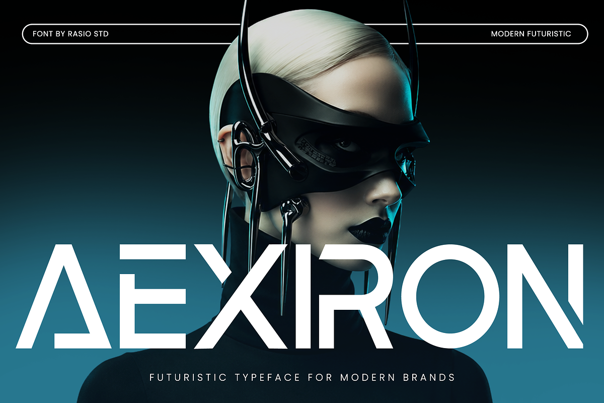 Aexiron Modern Futuristic Font, a Sans Serif Font by Rasio Studio (Photo 1 of 10)