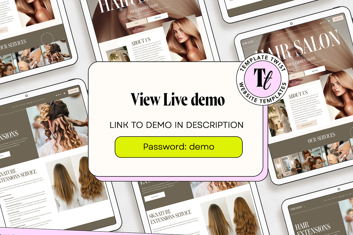 Hairdresser Stylist Website Template, a Templates & Theme by Template Twist Shop (Photo 3 of 10)
