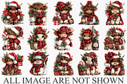 Plaid Christmas Cow PNG Clipart, a Seasonal Illustration by Canvas Craft (Thumbnail 3 of 10)
