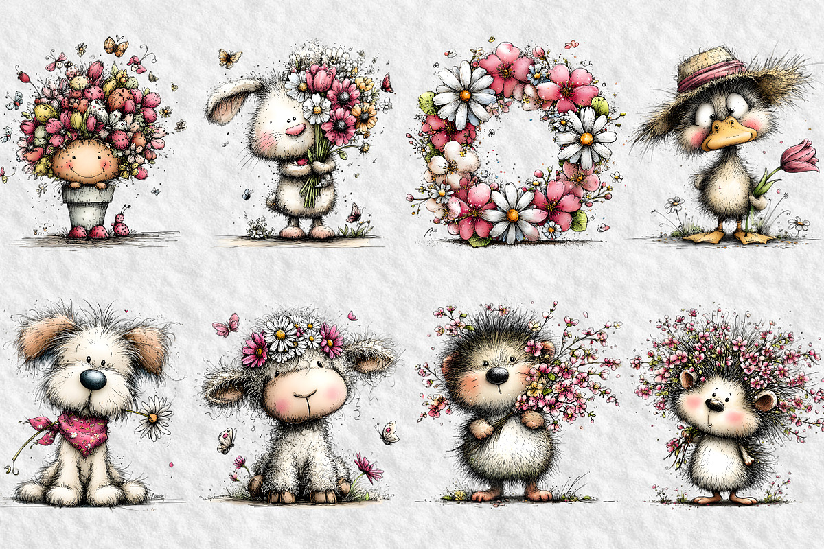 Whimsical Spring Clipart, an Illustration by Watercolor design (Photo 2 of 6)