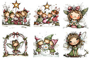 Christmas Holiday Fairy clipart, an Illustration by CreationArt (Thumbnail 2 of 5)