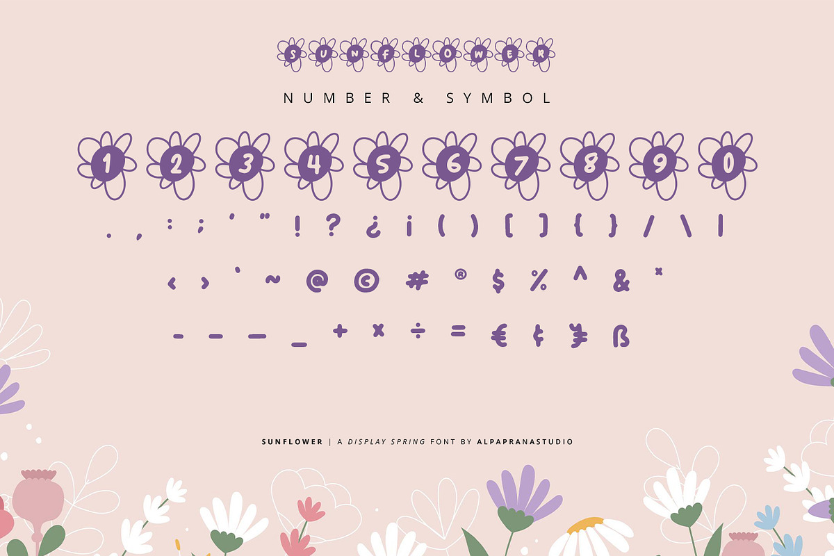 Sun Flower - Decorative Display Font, a Symbol Font by Alpaprana (Photo 9 of 10)