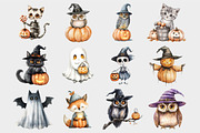 Watercolor Quirky Halloween Clipart, a Seasonal Illustration by Design Market (Thumbnail 4 of 5)