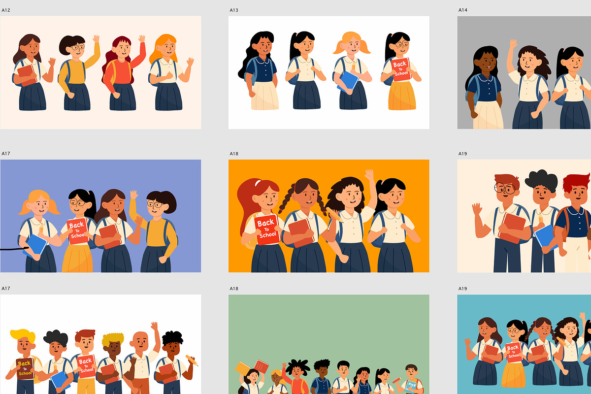 back to school character background, a Person Illustration by foxndeer (Photo 3 of 3)