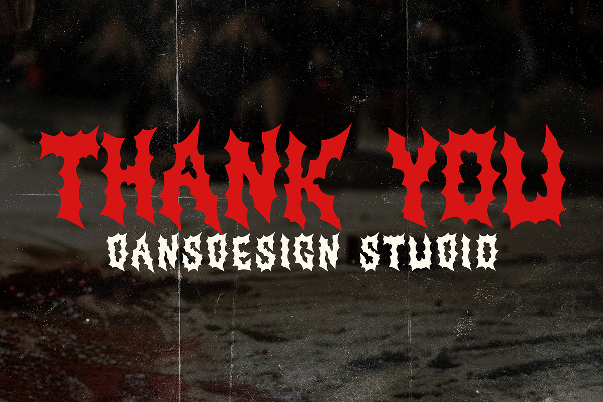 Xmas Crash Metal Horror Graffiti, a Blackletter Font by dansdesign (Photo 9 of 9)