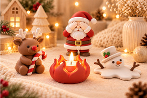 Santa Reindeer Snowman Decor STL