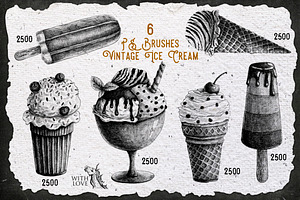 Vintage Ice Cream Ink Brushes