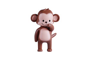 3D Pack Cute Animal Monkey