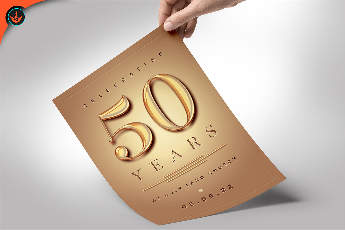 Gold Church Anniversary Flyer, a Flyer Template by SeraphimChris (Photo 2 of 11)