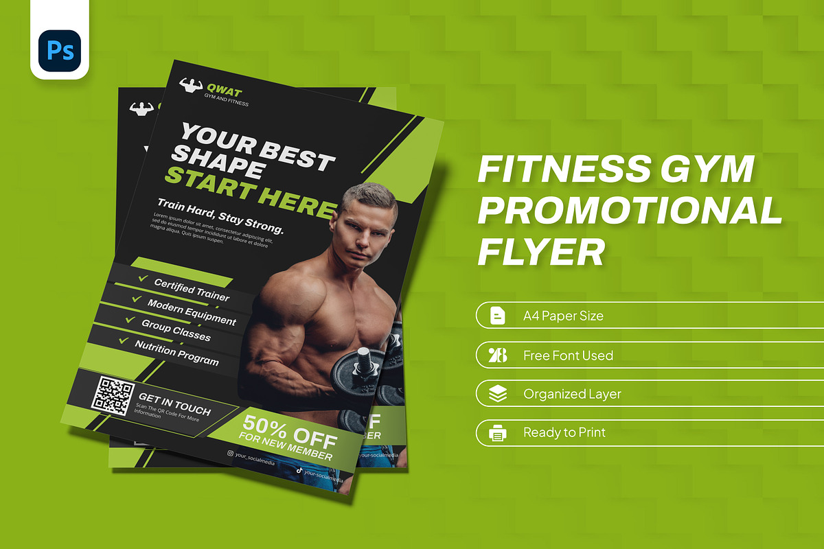 Fitness Gym Promotional Flyer, a Flyer Template by Antstheme (Photo 1 of 2)