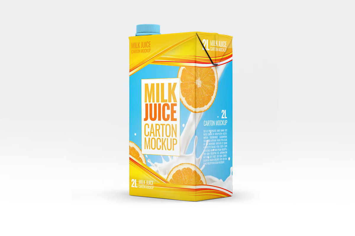 Milk or Juice Carton Mockup, an Advertising Mockup by Hubzway (Photo 3 of 7)