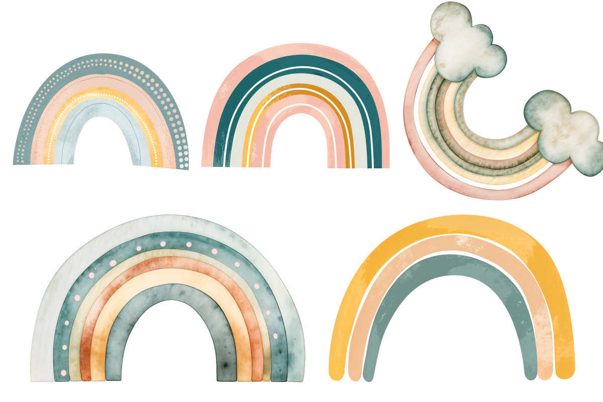 Watercolor Boho Unicorn & Rainbow, an Animal Illustration by Whimsy Brush Studio (Photo 5 of 9)