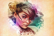 Watercolor Photoshop PSD Template preview 3
