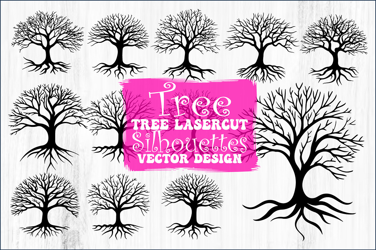 Laser Cut Tree Silhouettes Bundle, an Object Graphic by Designs_River (Photo 1 of 11)