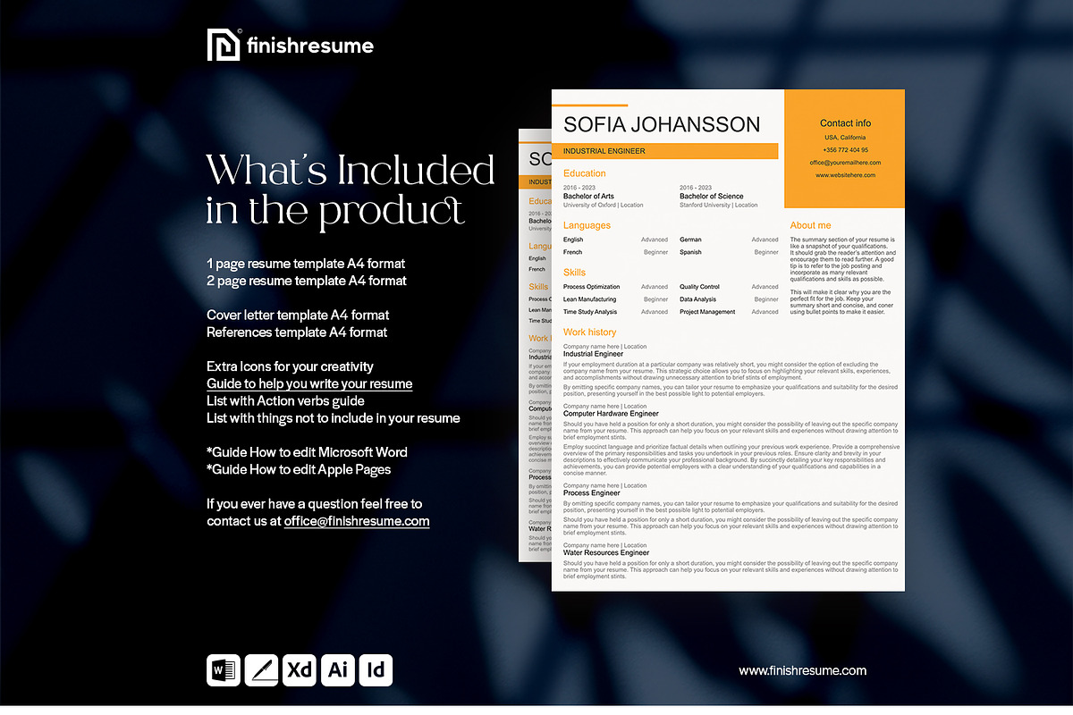 Industrial engineer resume template, a Resume Template by FinishResume (Photo 5 of 11)
