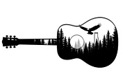 Nature Landscape Guitar Silhouette, an Object Illustration by Creativeshirt (Thumbnail 15 of 31)