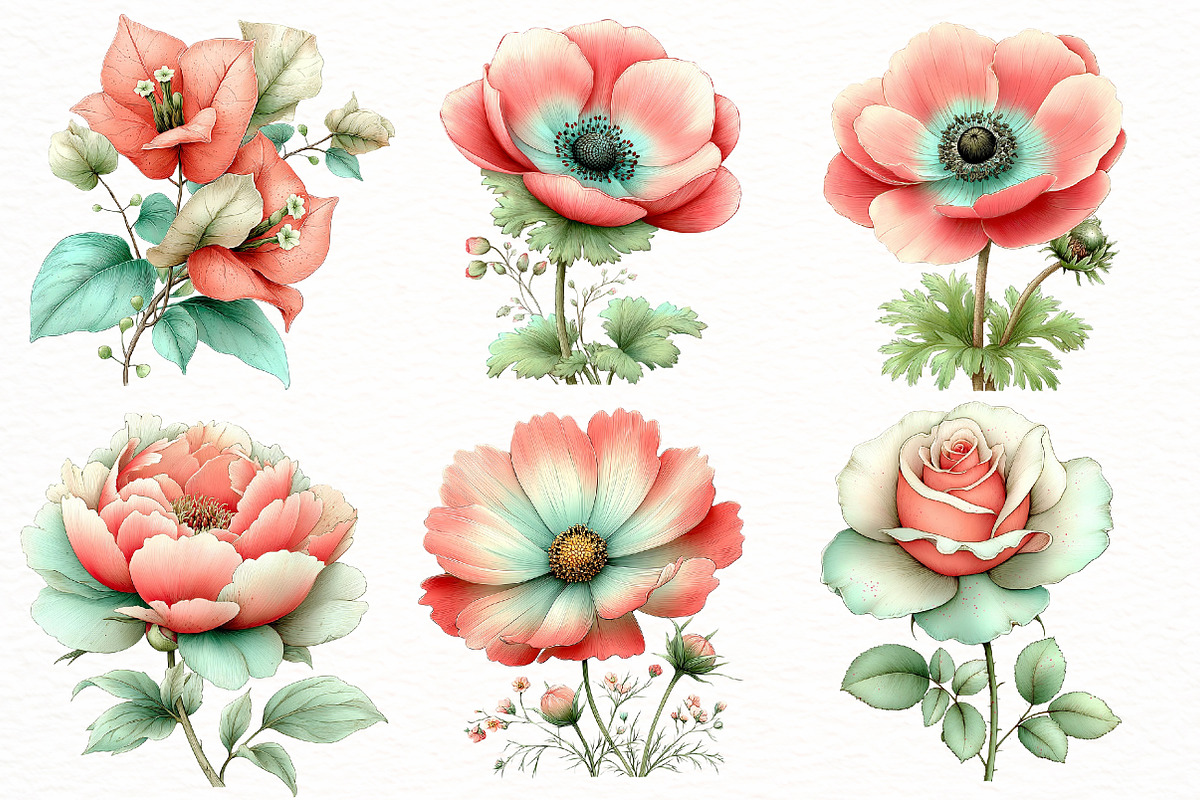 Whimsical Spring Flower clipart, an Illustration by Designworld (Photo 5 of 8)