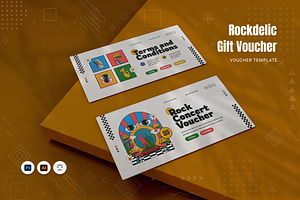 Rockdelic Gift Voucher, a Print Template by Fannan Studio