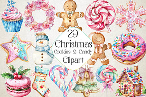 Pastel Christmas Cookies & Candy Cli, an Illustration by DreamPrint404