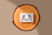 Holy Night Nativity Scene Line Art, a Seasonal Illustration by Blumensdiary (Thumbnail 6 of 7)