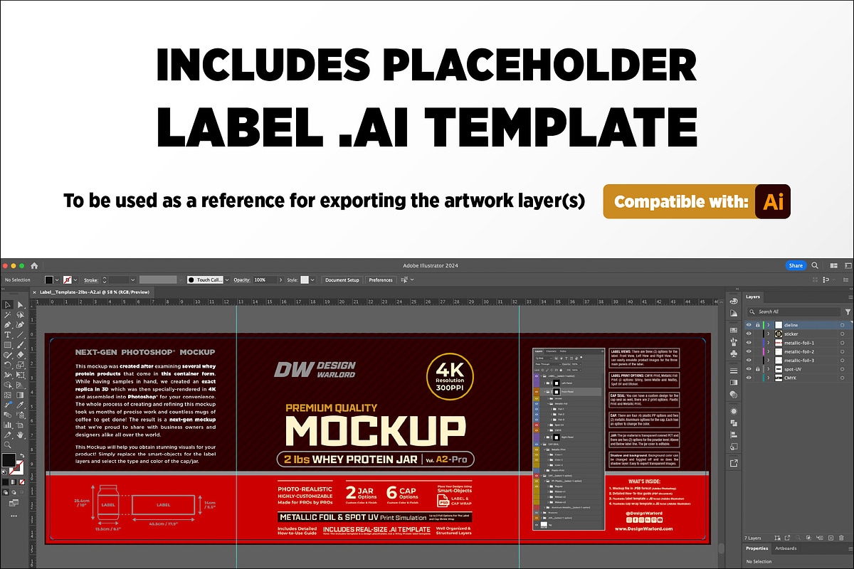 2lb Whey Protein Jar Mockup A2-Pro, a Packaging Mockup by Design Warlord (Photo 7 of 16)