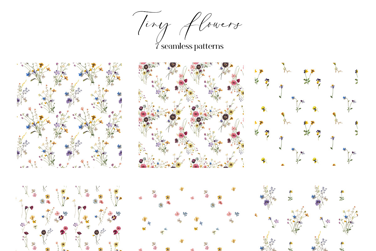 Tiny Flowers Pressed Floral Clipart, an Illustration by whiteheartdesign (Photo 13 of 17)