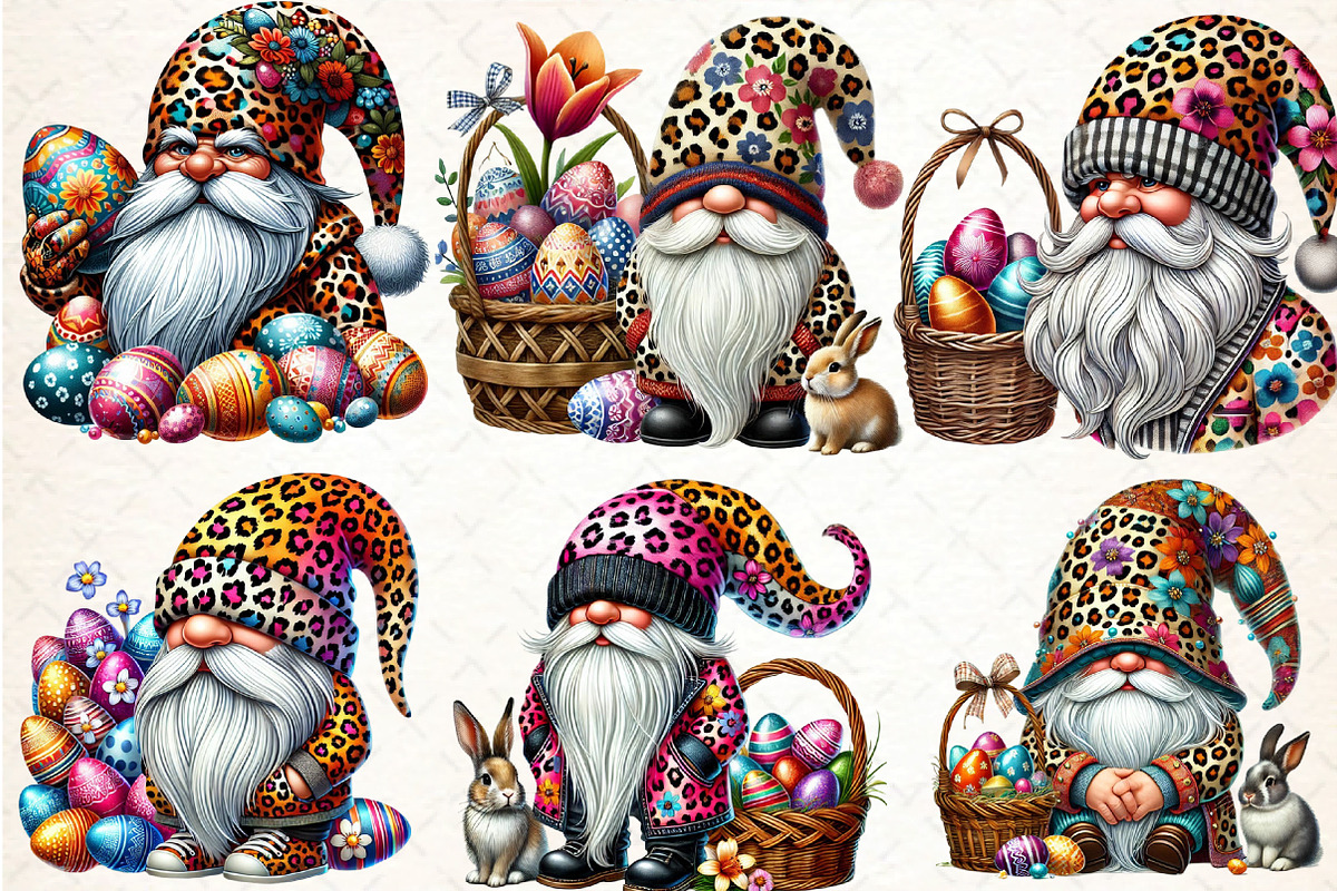 Watercolor Easter Gnomi Clipart, an Illustration by DreamCafeArt (Photo 2 of 4)