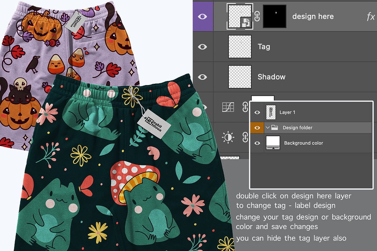 back and front short pant PSD Mockup, a Bottom Mockup by NH graphic (Photo 4 of 4)