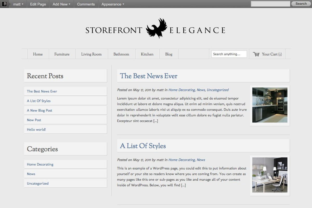 Elegance - WP eCommerce Theme!, a WordPress Template by Storefront Themes (Photo 4 of 5)